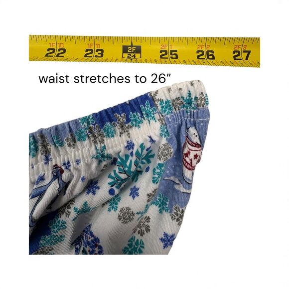 Dreams & Co Holiday Penguin Polar Bear 100% Cotton Pajama Pants Cozy Blue L - Picture 5 of 11